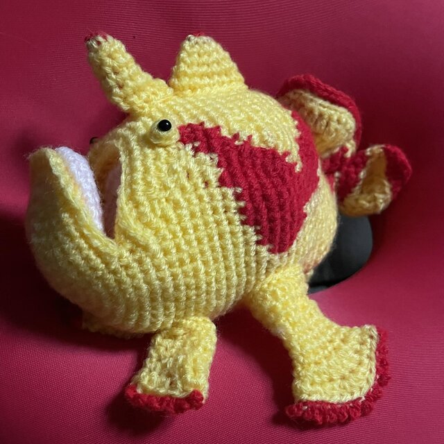 DL編み図】かぎ針編み海洋生物カエルアンコウかわいい編みぐるみ