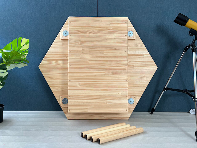 送料無料】 ローテーブル 6角 90cm 収納付き パイン ナチュラル