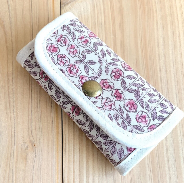リバティ ハンドメイド クリップマグネット3個セット21 リバティ 3つ折りキーケース マグネットホック ＜SleepingRose