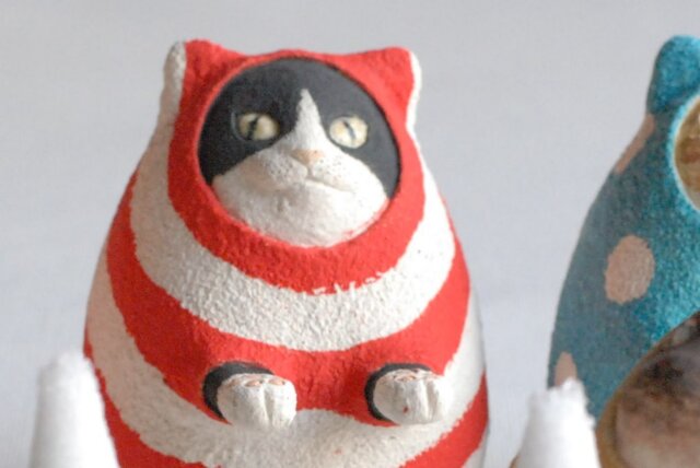 ハンドメイド 作家名不明 猫 2こセット 中古品 バラ売り不可