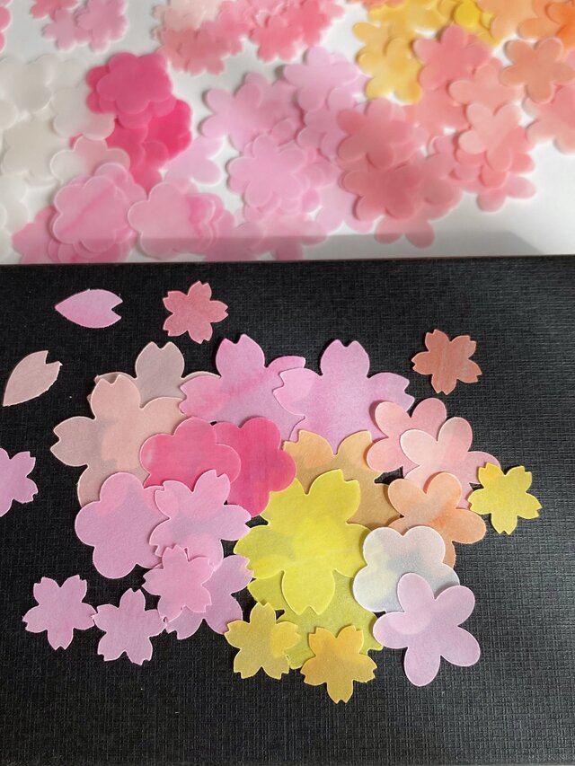 花三昧】桜、梅、お花 ほんのり透けるペーパーフレーク♡180枚