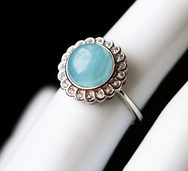 ヴィンテージ アクアマリン リング 11号 1950年代 ヴィンテージ アクアマリン リング 11号 1950年代