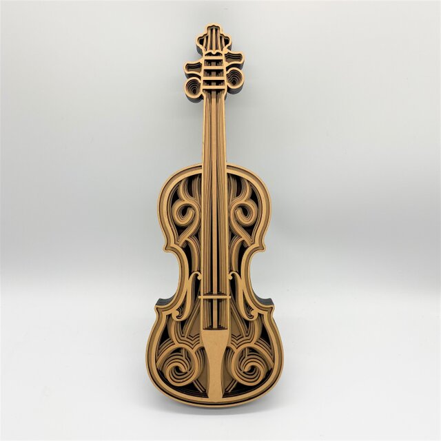 【訳あり】木製　バイオリン　木の温もり　ハンドメイド　インテリア　オブジェ　模型