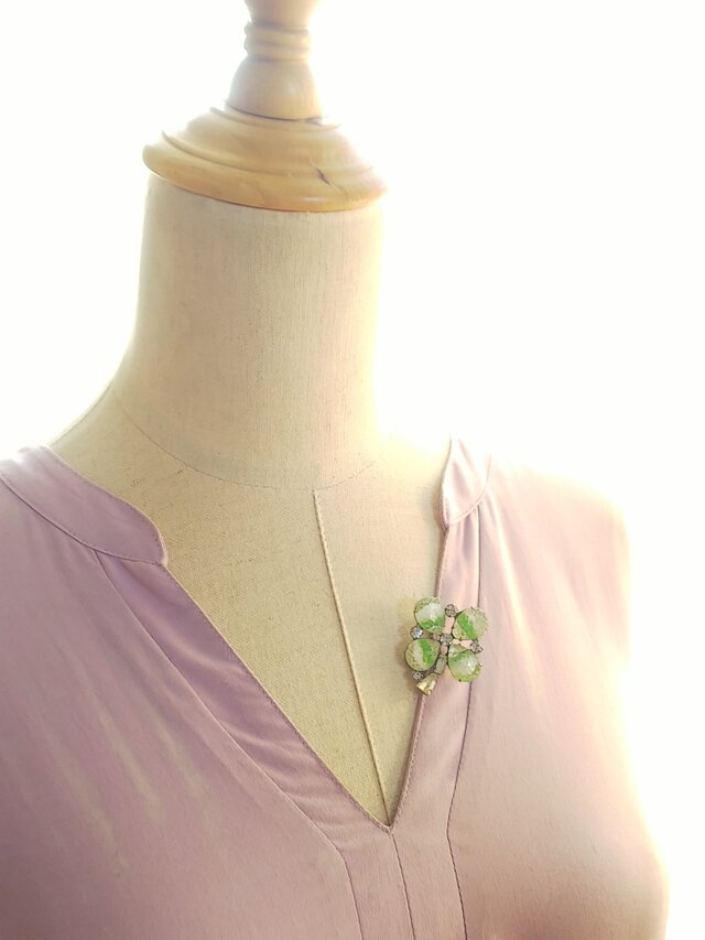 ベルジャー フレンチクローシュガラス グリーン ヴィンテージ