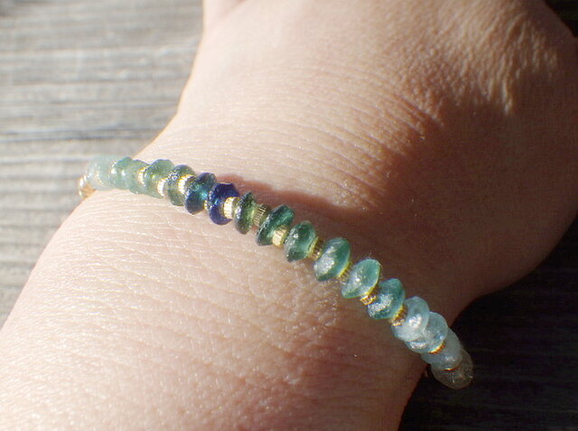 14kgf*Sea Roman Glass Bracelet | iichi 日々の暮らしを