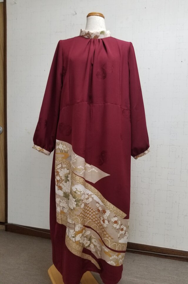 色留袖リメイク スタンドカラードレス | iichi 日々の暮らしを心地よく