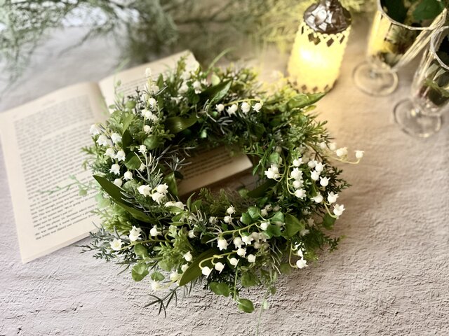 すずらんリース 玄関 初夏 すずらん インテリア雑貨 アーティ