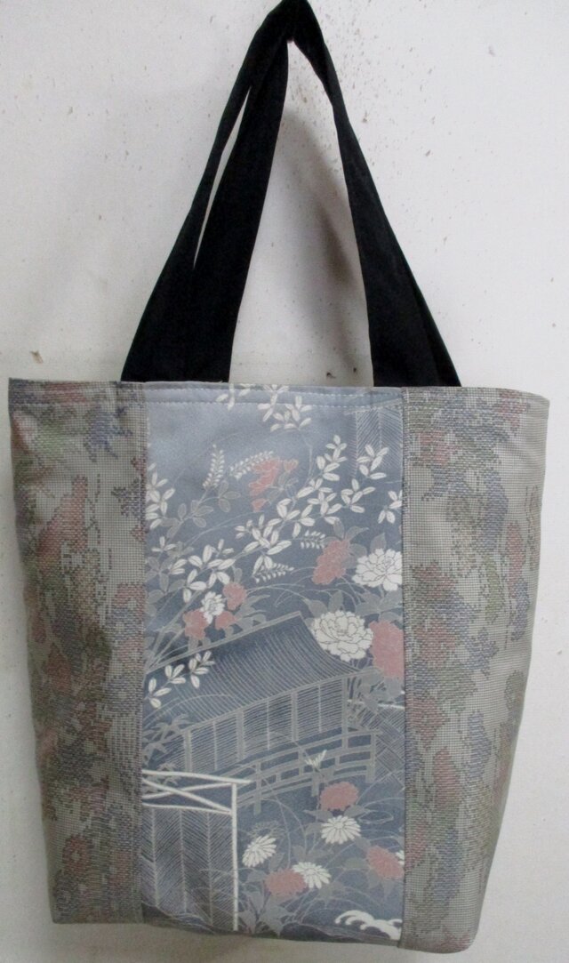 ６９３１ 色大島紬の着物で作った手提げ袋 ＃送料無料 | iichi
