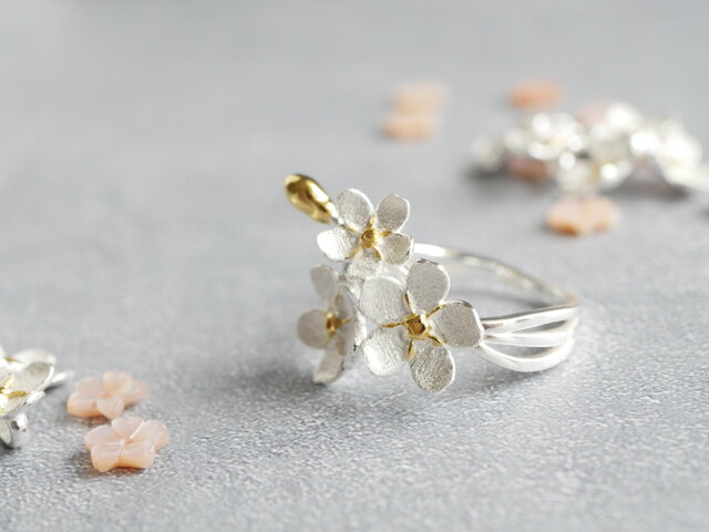 ○オープンリング○シルバー925／桜のリング | iichi 日々の暮らしを