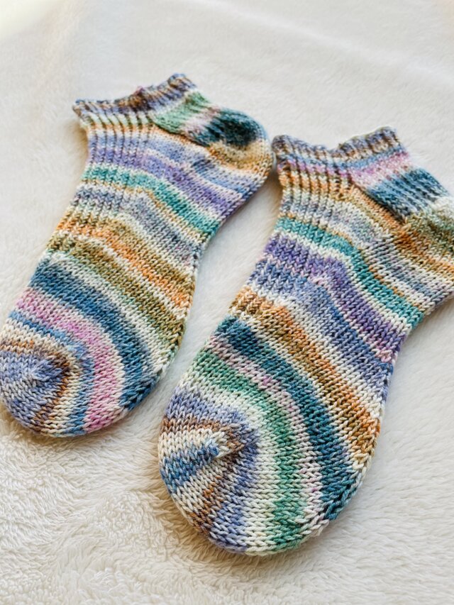 No.1081 手編み靴下COOL WOOL7753