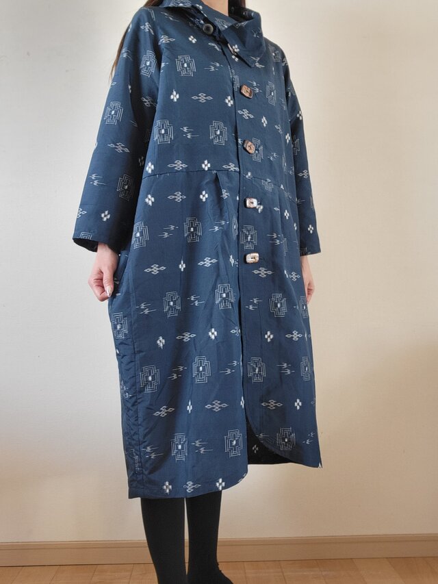 着物リメイク 古布 手作り 琉球紬 コート | iichi 日々の暮らしを 