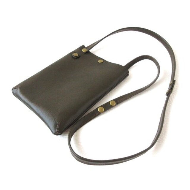 《牛革》２WAY～スリムサコッシュ・ダークグリーン・スムースレザー・018