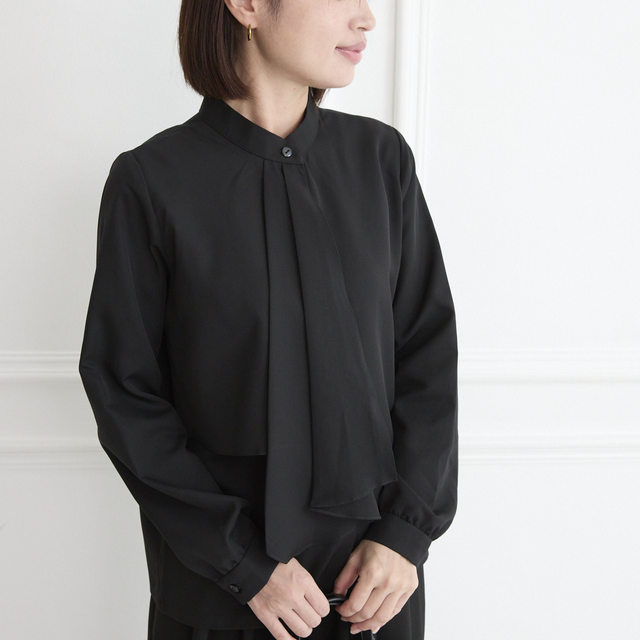 ポロラルフローレン シルク100% ボウタイブラウス ブラック 2 長袖 黒 ポロラルフローレン シルク100% ボウタイブラウス ブラック 2 長袖 黒