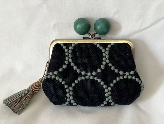 ミナペルホネン タンバリン 木玉親子がま口ミニ財布 | iichi 日々の