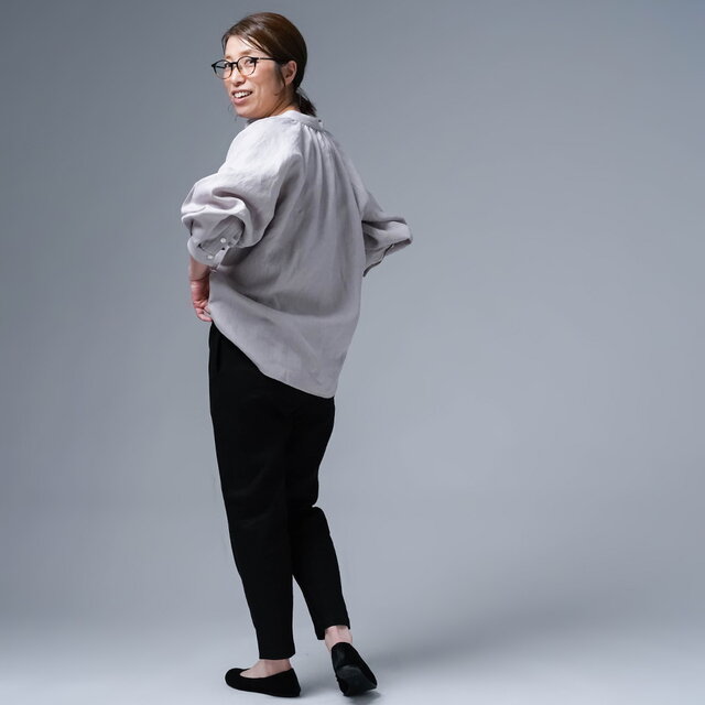 wafu/Mサイズ】リネンパンツ 麗しのサブリナパンツ 伸縮リネンソロ