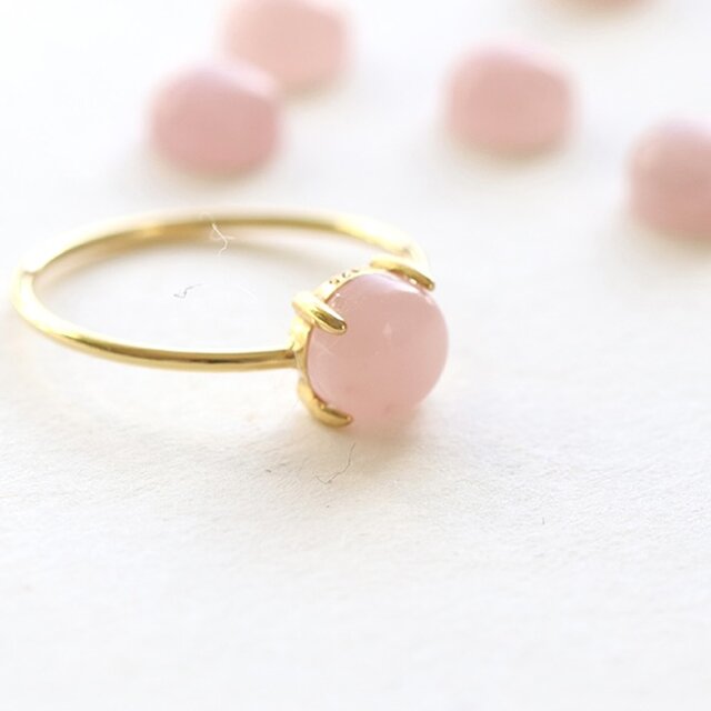 グァバ色の指輪 天然石 グァバクォーツ --Jelly beans--