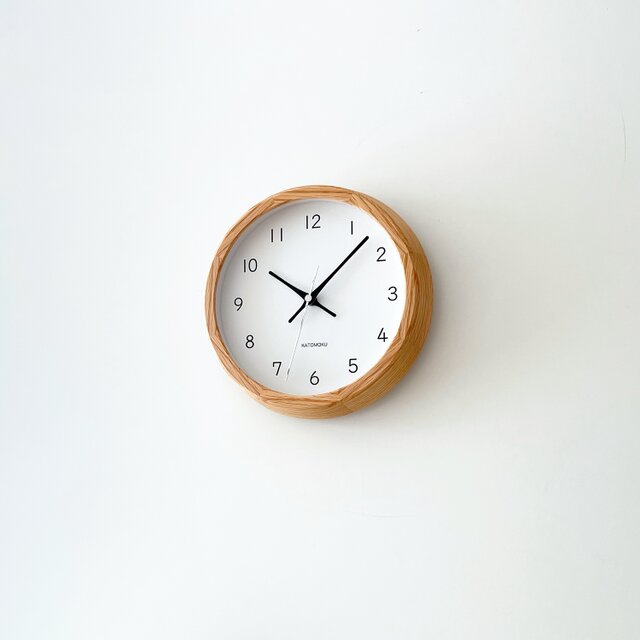 KATOMOKU muku clock 19 オーク km-130OA 掛け時計 連続秒針 小さい