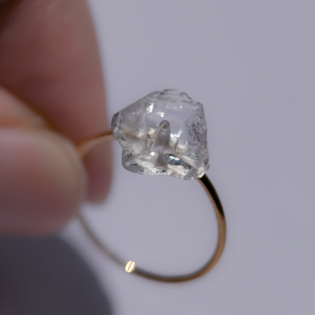 クォーツ (水晶) 鉱物原石 14kgf / シルバー925 リング 指輪 【石 