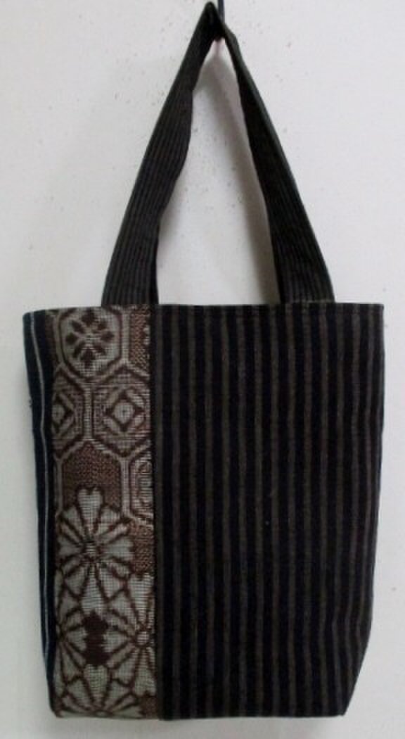６９５９ 大島紬と唐桟縞の着物で作った手提げ袋 ＃送料無料 | iichi