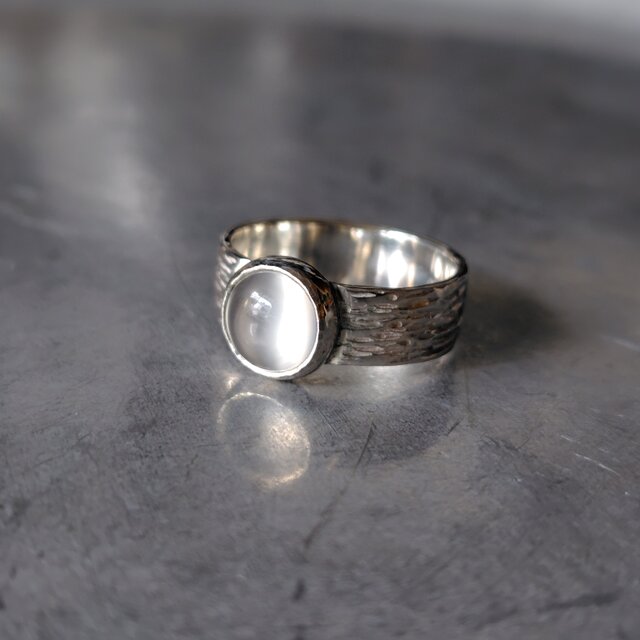 ムーンストーンキャッツアイシルバーリング#14