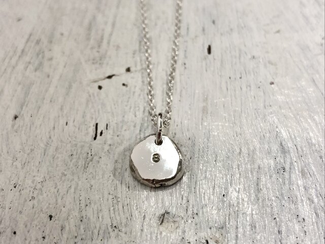 1文字刻印【8】ミニプレートペンダント/silver925 /No.00196385