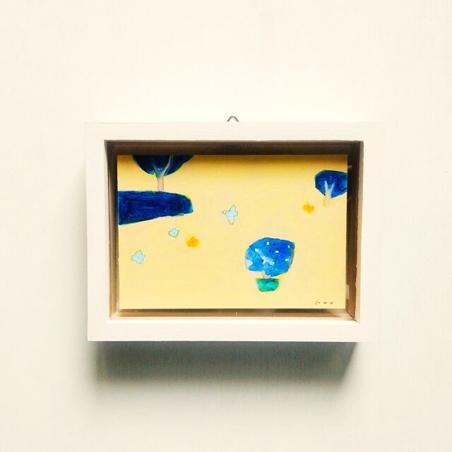 アクリル画｜原画「庭」※木製額縁入り