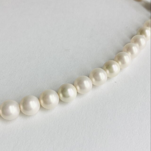 貝パールネックレス/8mm約42cm/ホワイトグリーンミックス/R/made in 