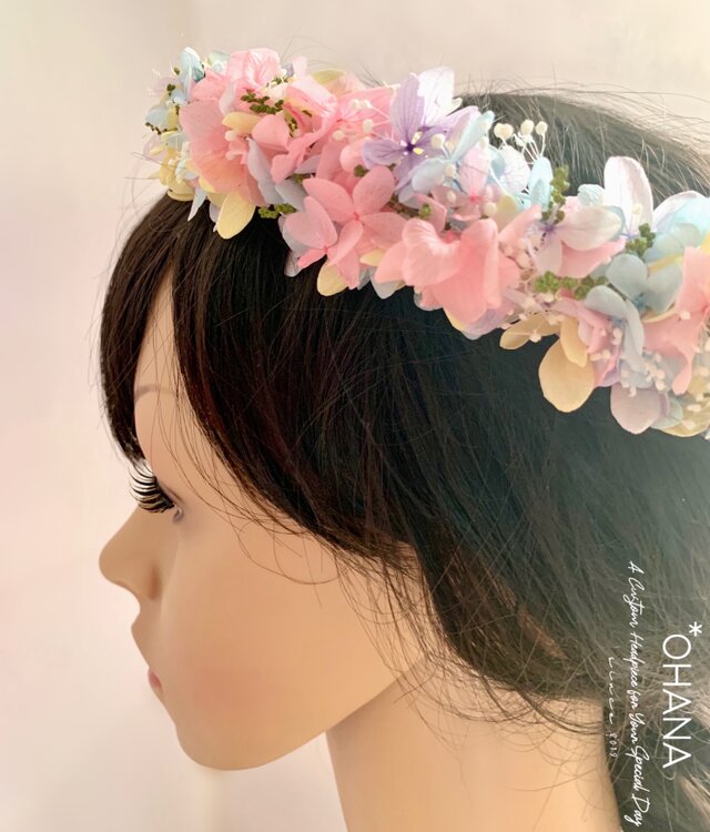 夢色】紫陽花 花冠 結婚式 前撮り ウェディング 卒業式 袴 成人式