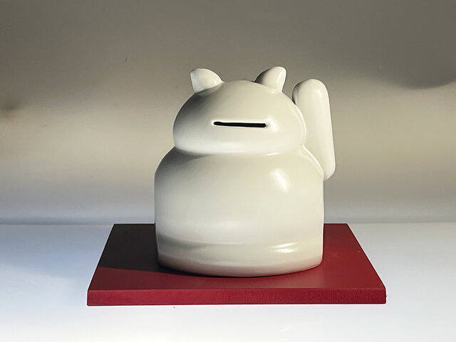 招き猫　磁器 招き猫 福ちゃん招き猫 磁器の招き猫 陶器の招き猫 貯金箱 猫