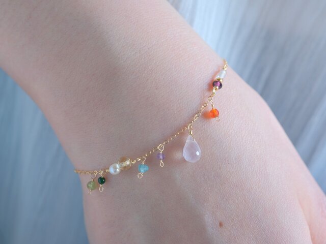 fhlýjum garði bracelet 天然石ブレスレット ローズクォーツ