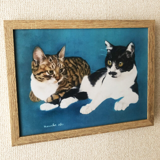 額縁セット×2 【猫】【ねこ横向き】 額縁セット×2 【猫】【ねこ横向き】