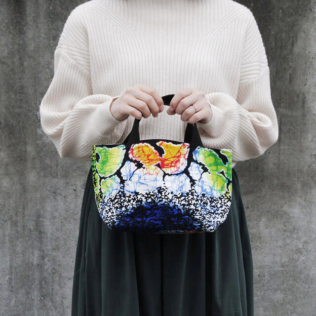 アフリカ布のランチトート｜アフリカンプリント / ランチバッグ / お弁当 / お散歩