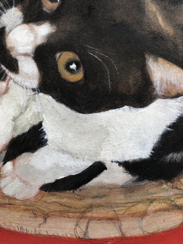 「ハッチ&amp;ウメ」猫イラスト（原画） 猫イラスト「ハッチ&ウメ」原画 | iichi 日々の暮らしを心地よく
