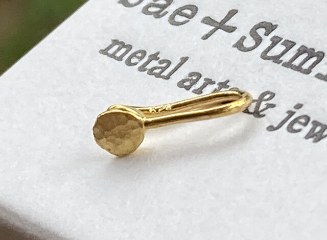 美月様☆17点　金属ピアス Full Moon ◇K24 Pure Gold +Silver Stud◇純金+銀◇満月の