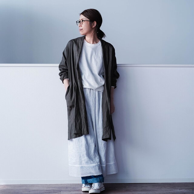 wafu】リネンローブ もう手放せません 軽く肌が心地いい 美シルエット