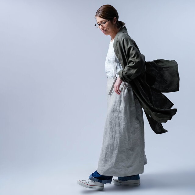 wafu】リネンローブ もう手放せません 軽く肌が心地いい 美シルエット