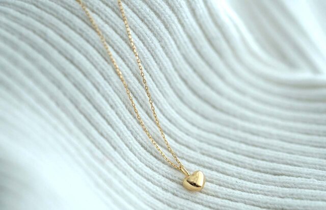 送料無料】K18 ハート スライドチェーンネックレス 45cm | iichi 日々