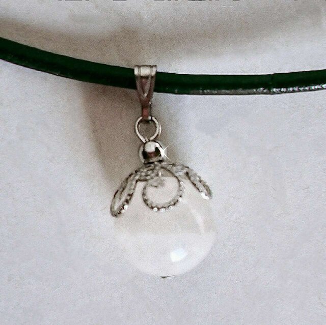 10月の誕生石』ローズクォーツ 天然石 本革&サージカルステンレス