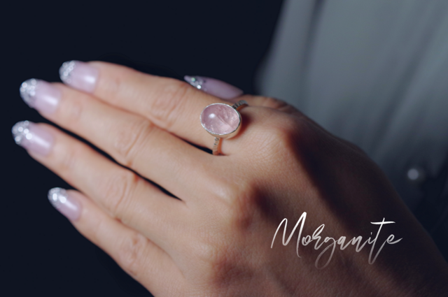 新作 『Morganite』世界でひとつ天然石リングsv925+k18 - メルカリ