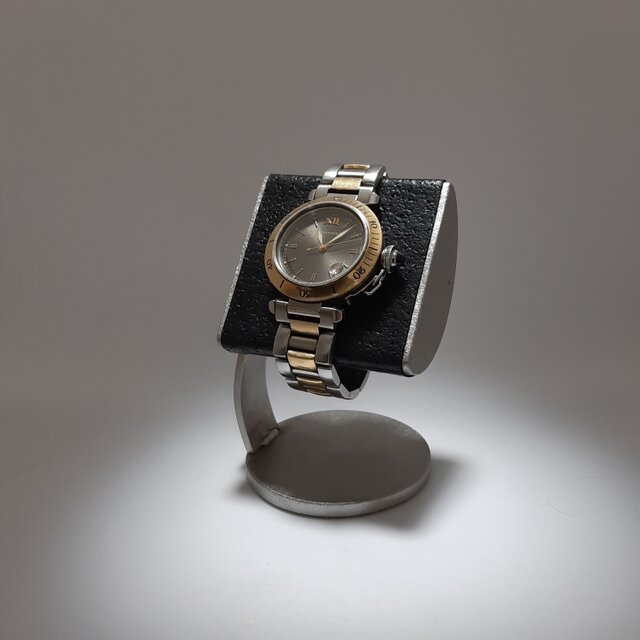腕時計スタンド　匿名配送　ブラックコルク２本掛け腕時計スタンド　ロングトレイ付き