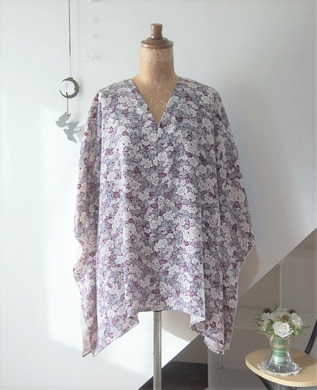 展示品 牡丹のチュニック 着物リメイク | iichi 日々の暮らしを