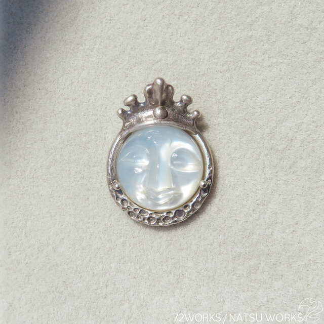 美品ブローチ #159ムーンストーン ムーンストーン ブローチ / Face
