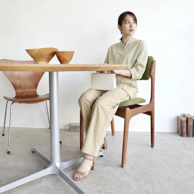 直径110cm/OAK無垢材/高さ指定/脚カラー選択/丸テーブル/オーク