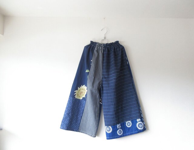 浴衣リメイク　紅白椿　ワンピース＋ガウチョパンツ 浴衣リメイク 紅白椿 ワンピース＋ガウチョパンツ - メルカリ