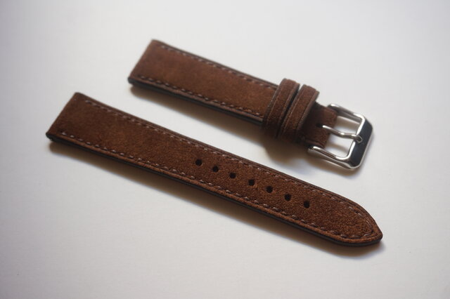 高級革使用』イングリッシュスウェード ブラウン 時計ベルト