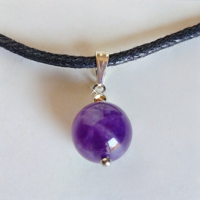 『2月の誕生石』アメジスト 天然石 チョーカー ネックレス ペンダント