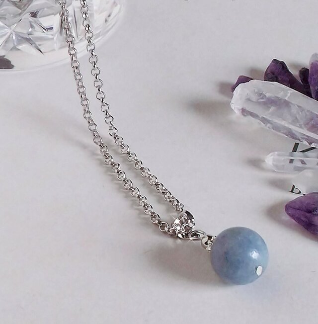 ブルー アベンチュリン 天然石 ネックレス ペンダント