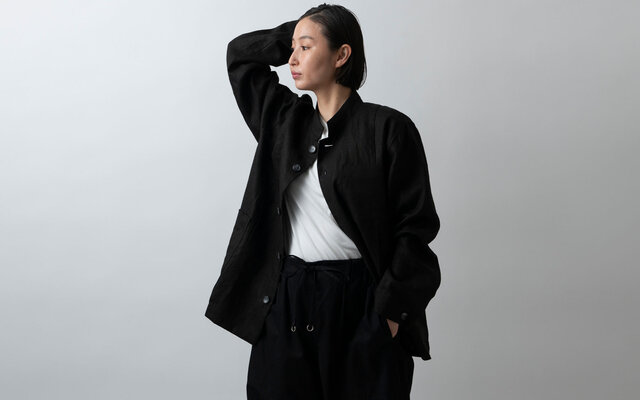 木間服装製作 jacket リネン black｜unisex freesize | iichi 日々の