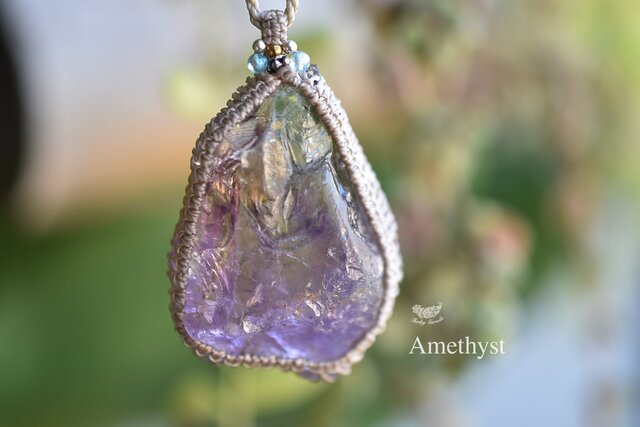 アメトリン　マクラメネックレス アメトリンのマクラメ編み 天然石ネックレス | SHANTi WALA