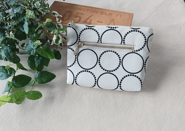 北欧風サークル柄のWファスナーポーチ | iichi 日々の暮らしを